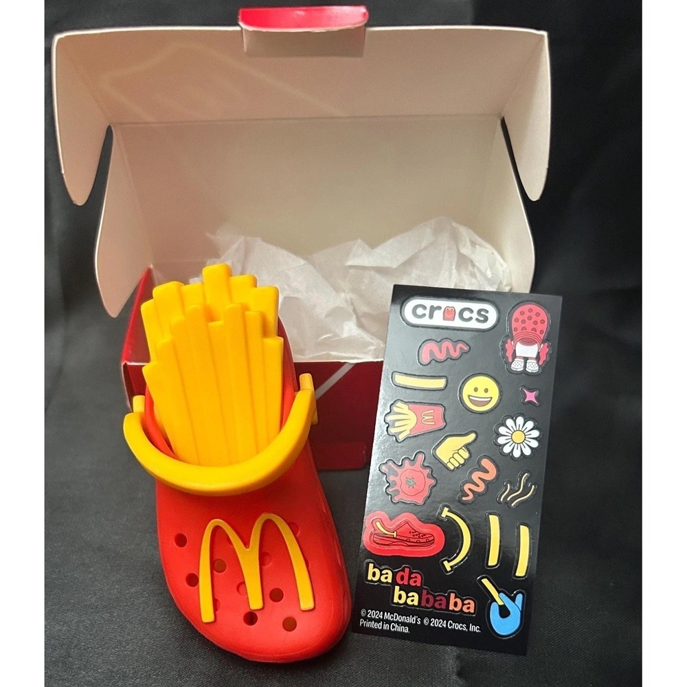 2024 McDonald's x Crocs China Exclusive Mini Keychain French Fries Red Yellow